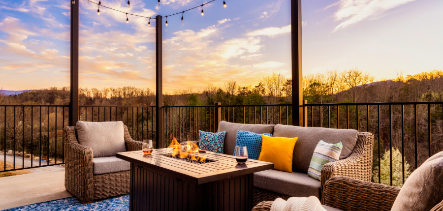 Deck with Fireplace